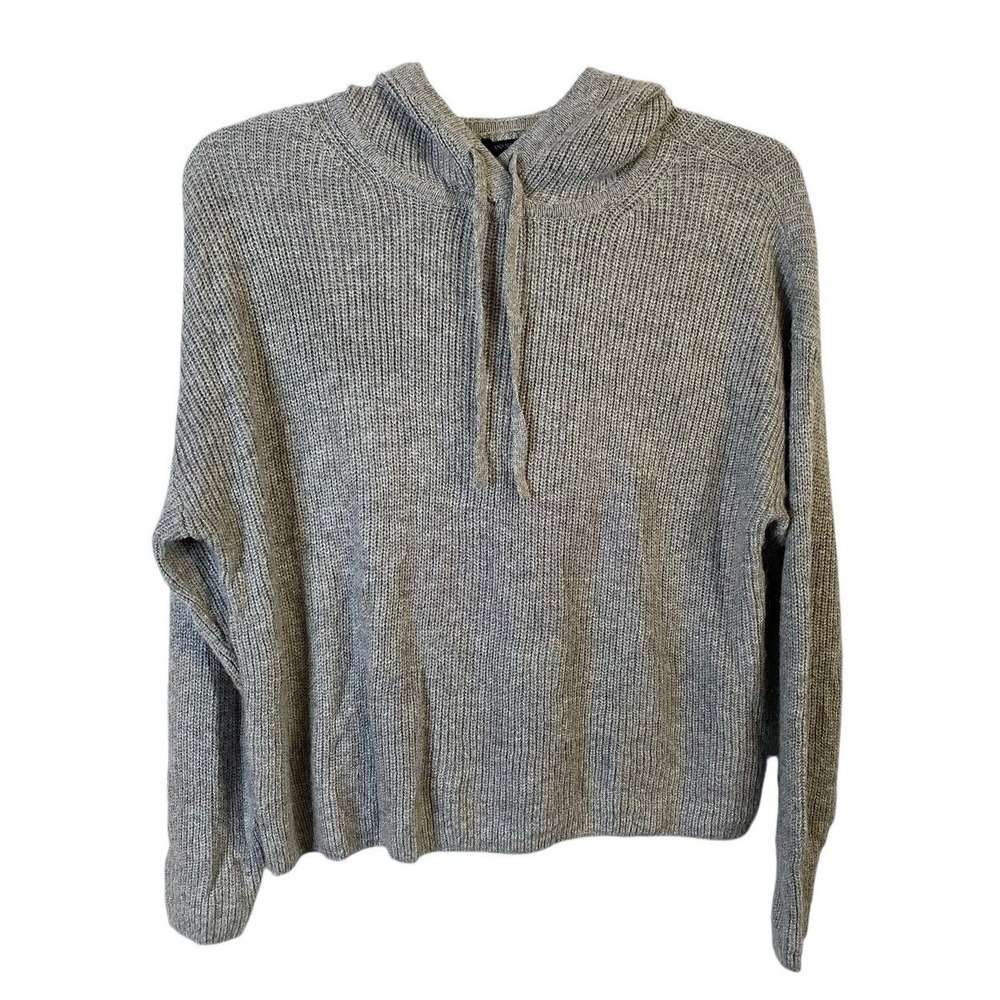 Banana Republic Soft Gray Knit Hoodie Drawstring Casual Sweater Women's M NWT